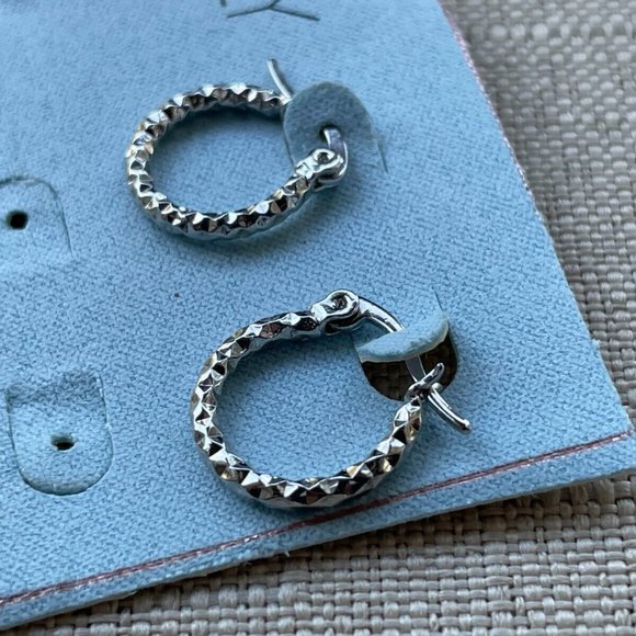 eva and lilly Jewelry - Eva and Lily Women Earring Silver Plated Hoop Small Ear jewelry new